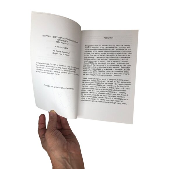 History Tidbits Of Jefferson County Tennessee 1976-2012 Ginger Poe Burchett Sign - Picture 7 of 7